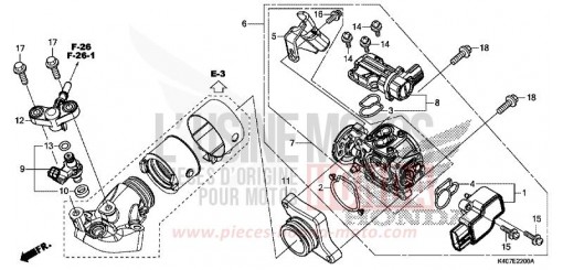 CORPS DE PAPILLON/INJECTEUR DE CARBURANT NSS125ADK de 2020